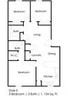 three bedroom floor plan